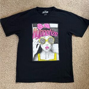 Culture Tee Hypnotize Graphic T Shirt size XL Black Pop Art Streetwear